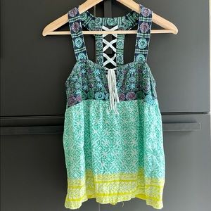 Free People Babydoll Stitch Tank Top Festival Small